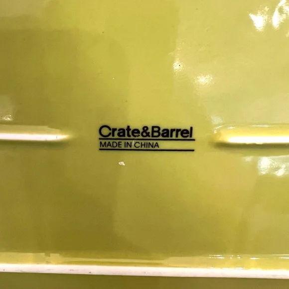 Crate & Barrel Aremi Floral Serving Platter Tray Plate Green White 12.5x6.5” - Picture 7 of 9